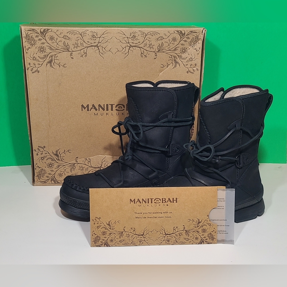 Manitobah Mukluks WP Pacific Half Winter Boot Black Women's 7.5